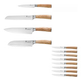 Set De Cuchillos De Chef De Chef Amarillo Serie 4 Pcs Y 8 Cu