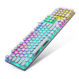 Teclado Mecanico Round Keys Hp Gk400y White Sw Blue