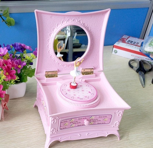 Caja  Musical Bailarina Espejo Mini Mueble Toilette