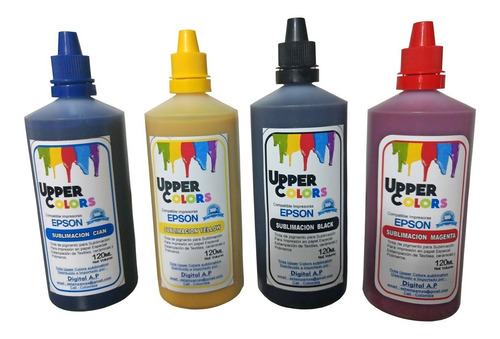 Kit 4 Colores Tinta Sublimación Premiun  Para Epson X 120 Ml