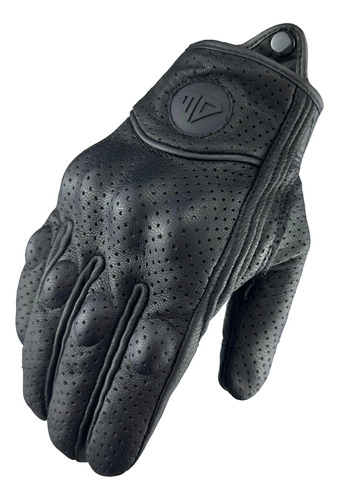 Guantes Moto Negros De Piel Genuina Protecciones Y Touch