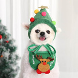 Chapéu Pequeno Da Roupa Do Natal Do Animal De Estimação+baba