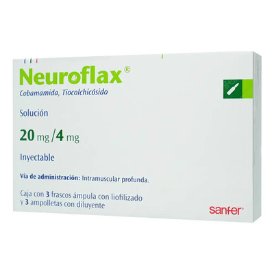 Neuroflax Solución Inyectable 20 Mg\u002F4 Mg, 3 Frascos Ámpula + 3 Ampolletas Diluyente 4 Ml | Meses sin interés