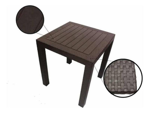  Mesa Estilo Rattan Chocolat Grande Restaurante-bar-jardin  