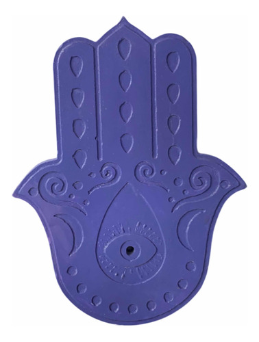 Porta Sahumerios Artesanal Mano De Fátima - Hamsa Violeta #o