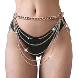 Cinto De Camadas De Correntes Body Chain Dourado Feminino 