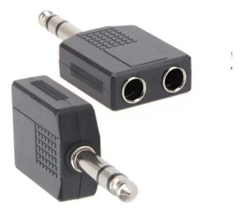 5- Ficha Adaptadora Plug 6,5 Stereo A Doble Jack 6,5 Stereo