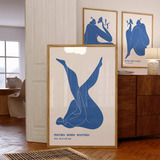 Set 3 Cuadros Matisse Arte Mujeres Azules Blue Siluetas