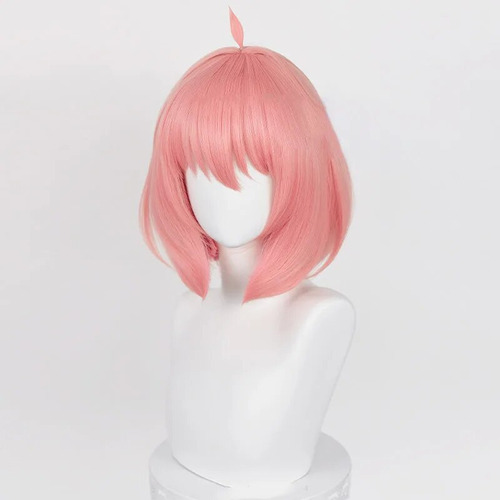 Peluca Corta Wig Spy×family Anya Forger  Color Rosa Liso