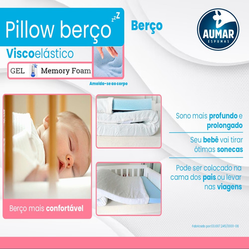 Pillow Top Para Berço Viscoelástico Nasa Gel Infusion Aumar