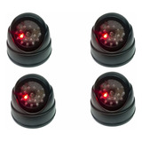 X4 Camara Vigilancia Falsa Dummy Con Luz Led Intermitente