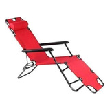 Cadeira Praia Piscina Vermelha Poltrona Reclinável Varanda