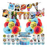 Set 18 Globos Látex One Piece Luffy Letrero Fiesta Y 