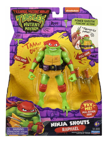 Tortuga Ninja Raphael Figura 14 Cm Con Sonido