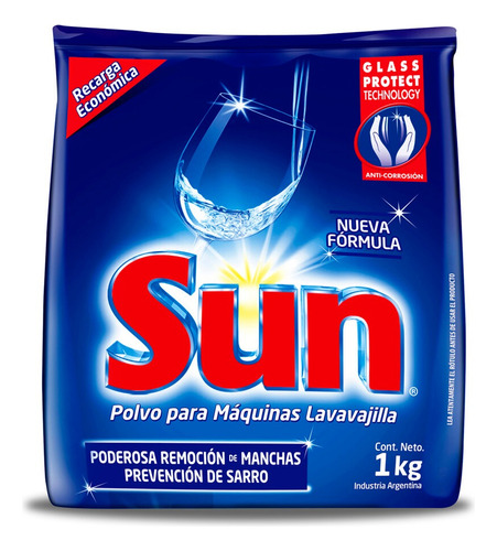 Detergente En Polvo Sun Progress 1 Kg Máxima Limpieza