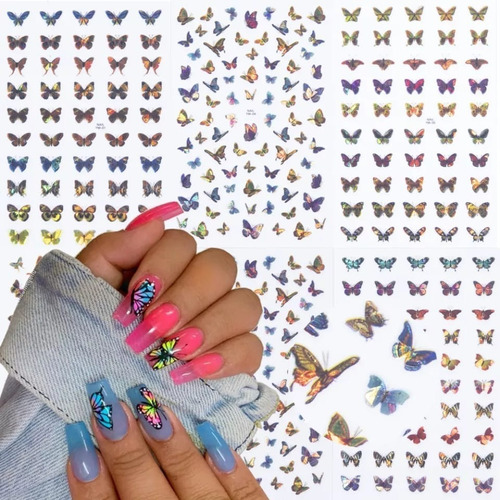 Stickers Mariposas Para Uñas Manicure 6 Laminas