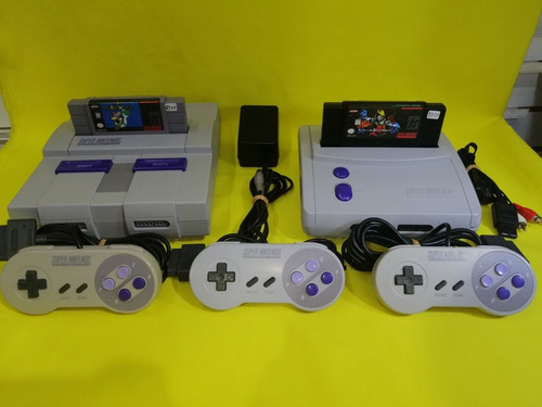 Consola Super Nintendo Completa 2 Controles Y Mario World