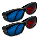 Kit 4 Óculos 3d Cinema Em Casa Família Red Blue Original