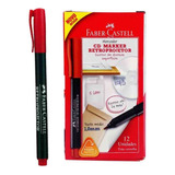 Marcador Retroprojetor 1.0 Faber-castell Caixa C/12 Unid. Cor Vermelho