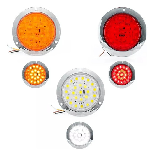 Plafon 24 Led Redondo Camion Remolque 4 Funciones Lupa 12-24