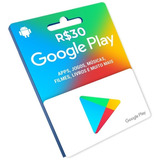 Cartão Gift Card Google Play 30r$