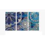 Quadro Para Sala Mandala Azul Royal Br  70x180