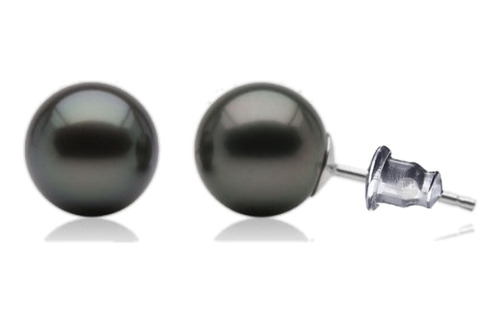 Aros Perlas Negras Semi Opacas Para Hombre O Mujer Art Joyer