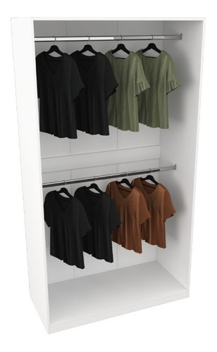 Armário Arara Dupla M45 100%mdf Closet Cabideiro Loja Roupa