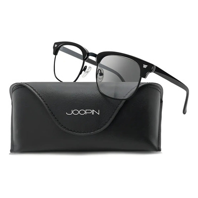 Joopin Lentes Fotocromáticos Cuadrados Anti Luz Azul Armazón Negro Sin Graduación Modelo M8009 | Envío gratis