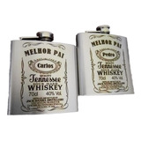 2 Cantil Whisky Inox Personalizado A Laser