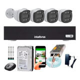 Kit Segurança Cftv 4 Câmeras Fullcolor 1080p  Dvr Intelbras 