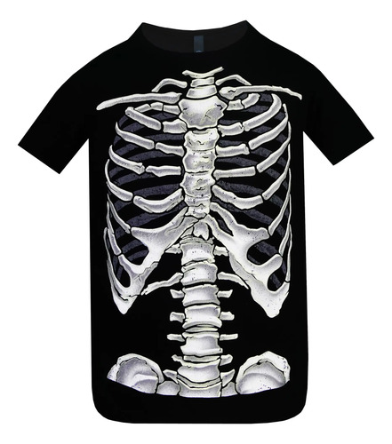 Playera Esqueleto Fluorescente Que Brilla En La Oscuridad