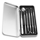 Set 6 Herramientas Higiene Bucal Dentista Espejo Pinza