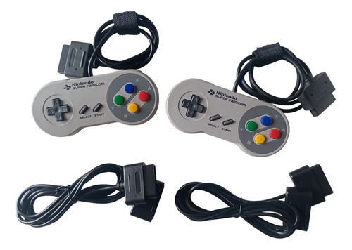 Pack Control Super Nintendo Original 2 Unidades + Extensores