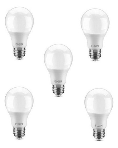 Kit 5 Lâmpadas Led Bulbo 15w E27 Branco Frio Inmetro Elgin