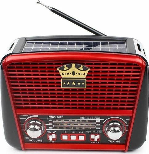 Radio Vintage Recargable Solar O 220 Con Linterna