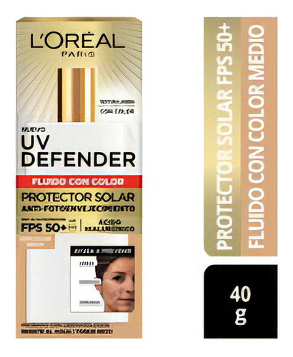 Uv Defender Anti Fotoenvejecimiento Tono Medio Fps50+ 40ml Momento De Aplicación Día