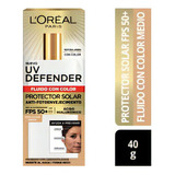 Uv Defender Anti Fotoenvejecimiento Tono Medio Fps50+ 40ml Momento De Aplicación Día