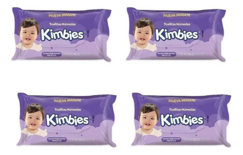 Kimbies Toallitas Húmedas Para Bebés X 48 Unidades Pack X4