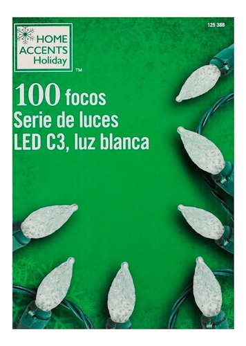 Serie De 100 Luces Led Para Arbol De Navidad Focos Navideños Luces Blanco
