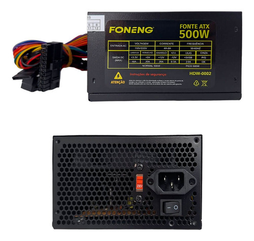 Fonte Atx 500w Real Bivolt Para Computador