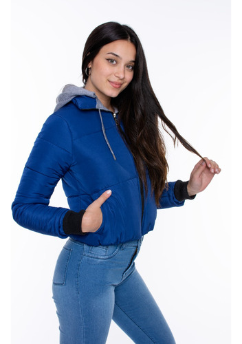 Campera Mujer Inflable Impermeable Con Capucha Chaqueta