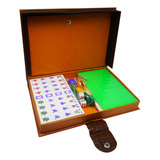 Conjunto De Jogo Mini Mahjong, Com Caixa De Transporte Verde