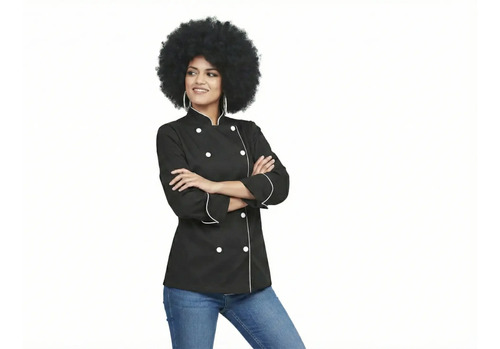 Filipina Chef Dama Negro Vivos Blancos Topswisschef Uniforme | Envío gratis