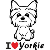 Calco I Love Yorkie - Yorkshire - Perro Vinilo Sticker