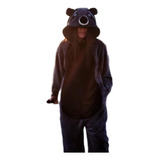 Mameluco, Pijama De Mapache Negro De Felpa-polar Talla 4