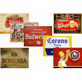Kit Com 5 Placas Em Metal Cervejas Bebidas Decoração Bar 