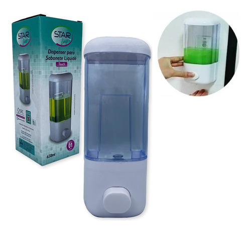 Suporte Sabonete Líquido E Álcool Em Gel Saboneteira 650ml