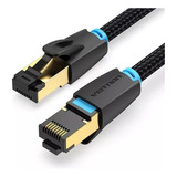 Cable De Red Vention Cat8 Certificado - 0,50 Metros - Trenzado Blindado - Premium Patch Cord - Sstp Rj45 Ethernet 40gbps - 2000 Mhz - 100% Cobre - Ikgbd