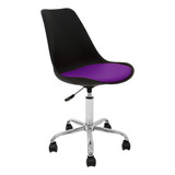 Silla Oficina Escritorio Pc Tulip Newmo Color Negro Asiento Violeta